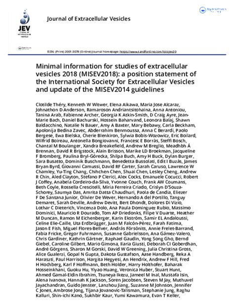 misaqv|Minimal information for studies of extracellular vesicles 2018.